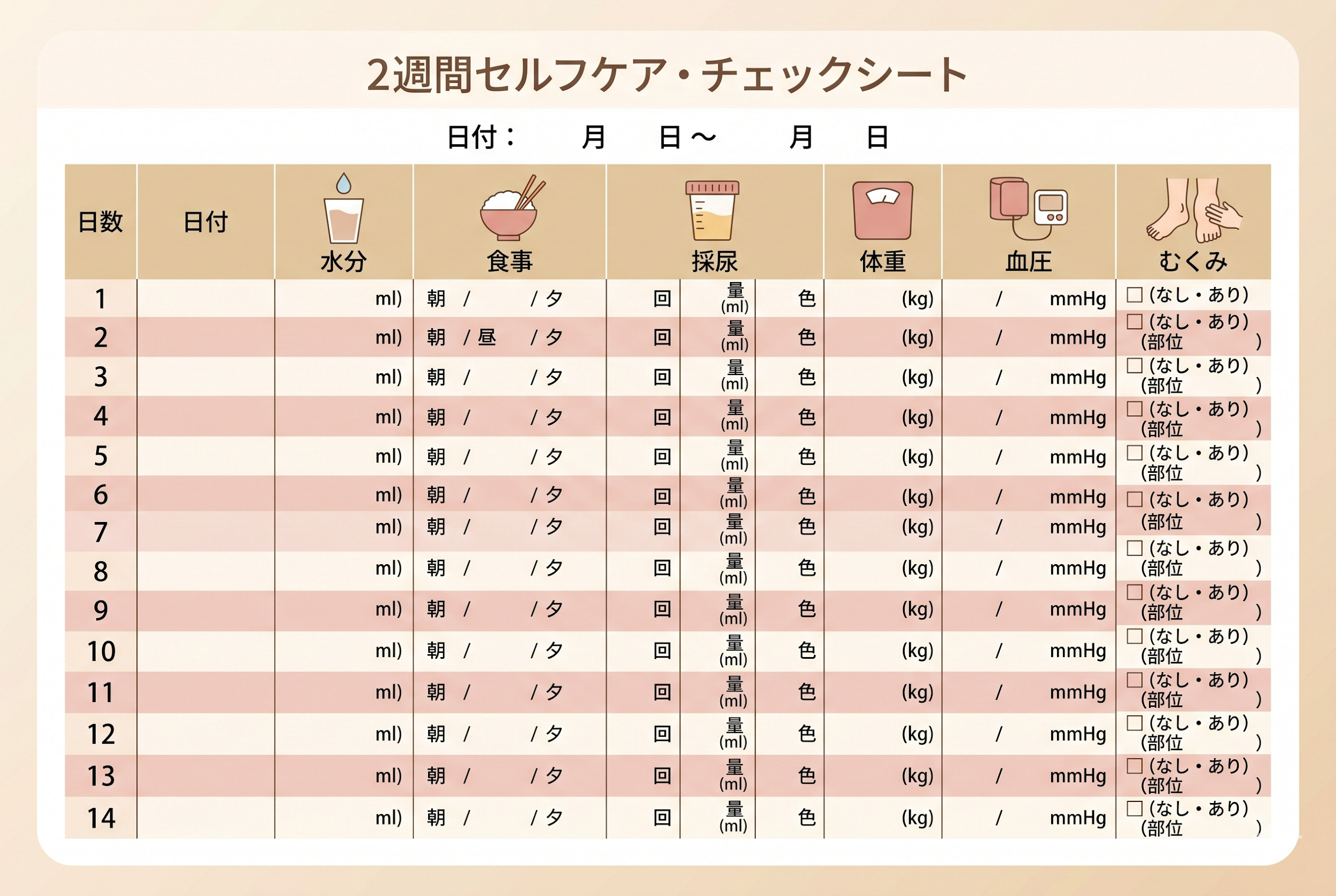 2週間セルフケア・チェックシート