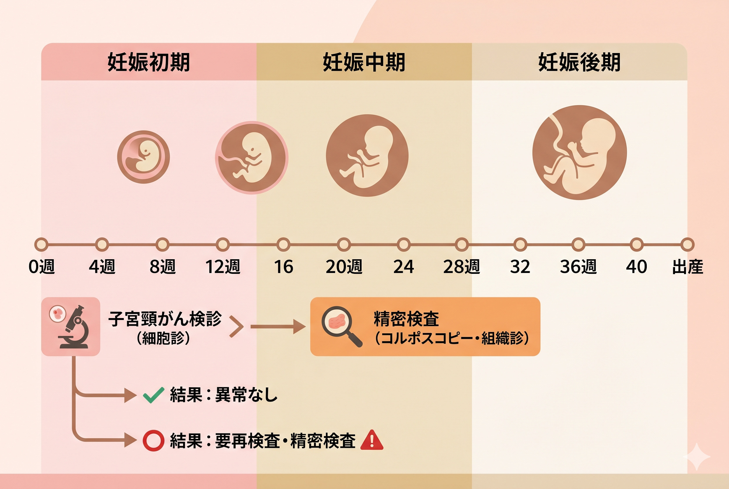 妊婦健診で子宮がん検診を行う時期と頻度