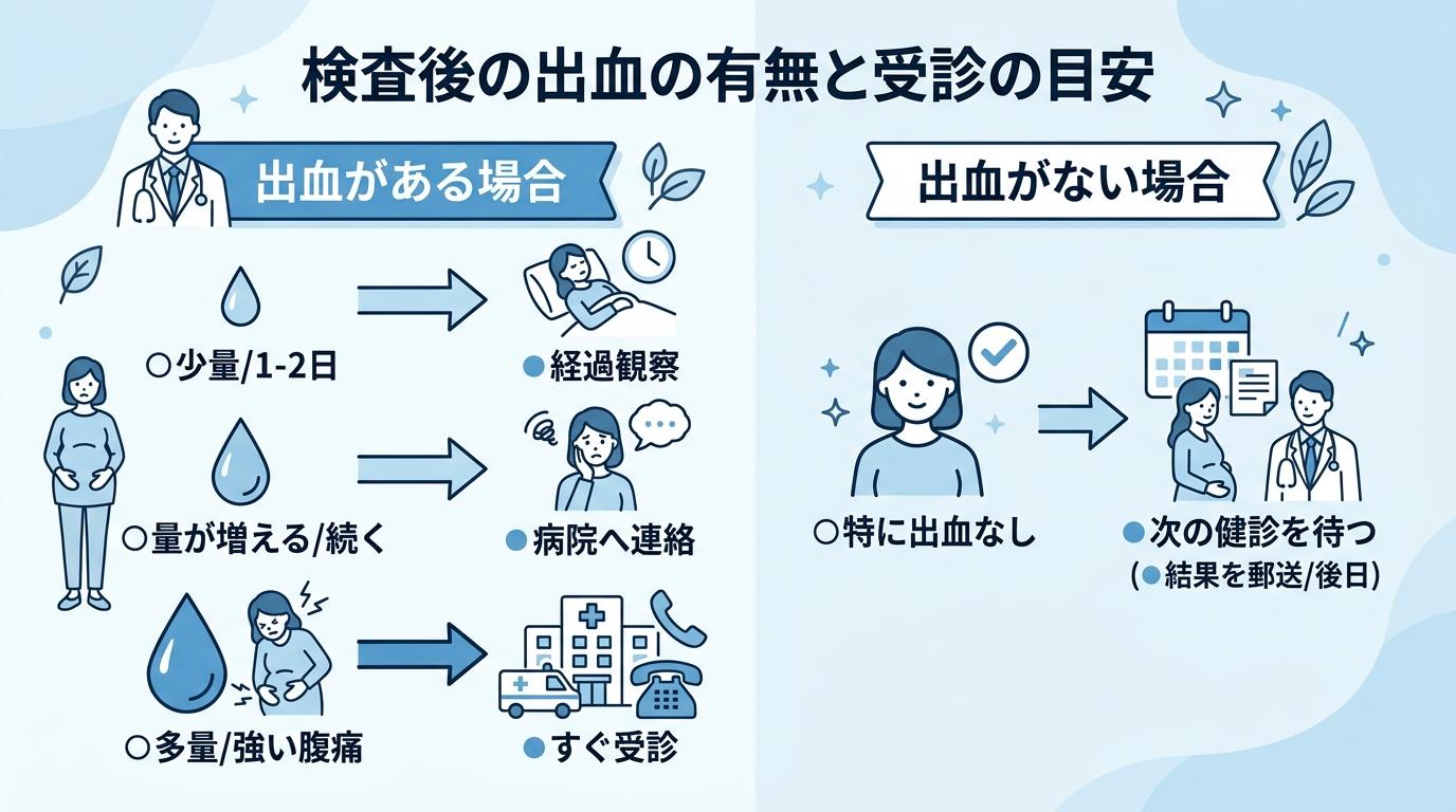 検査後の出血の有無と受診の目安