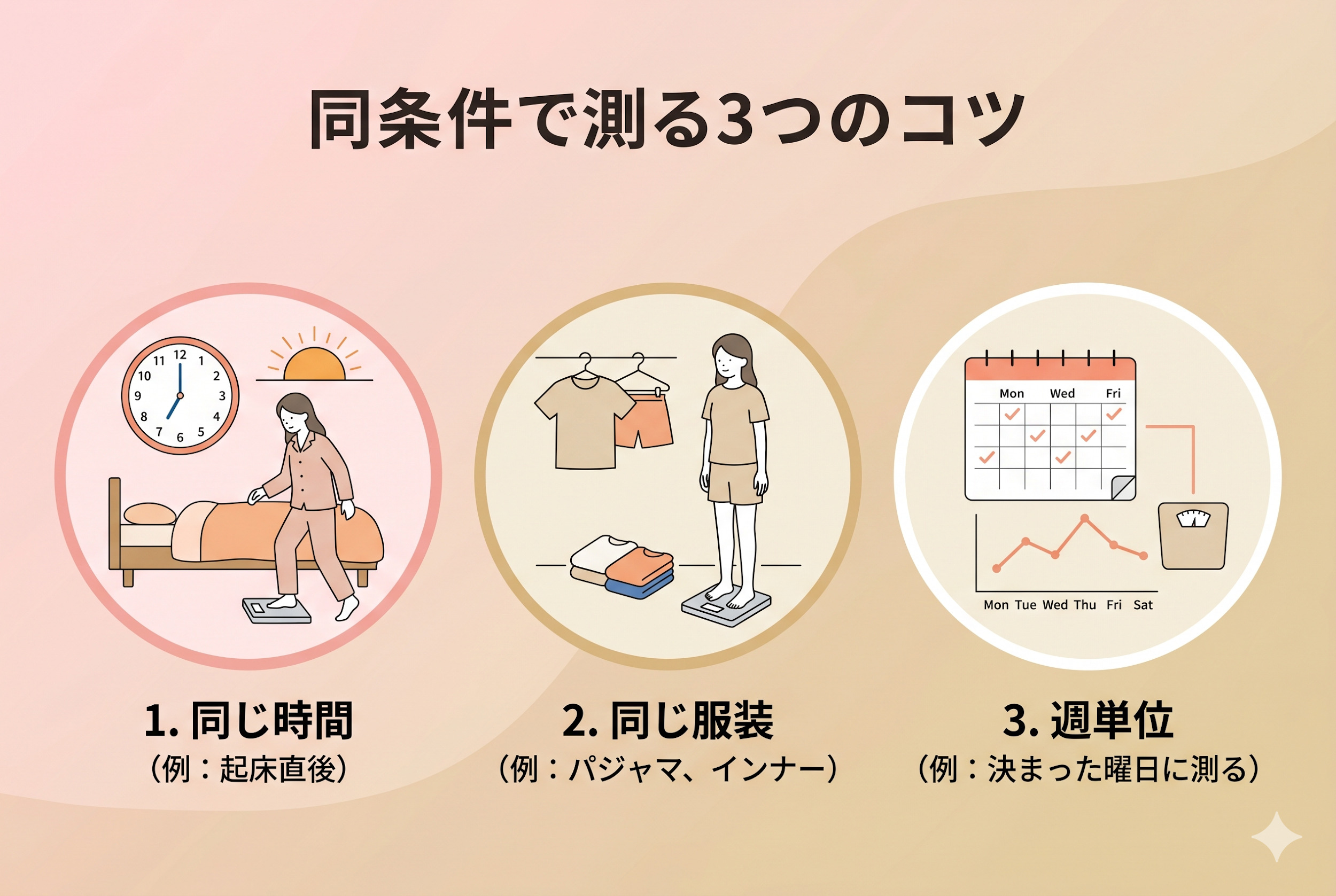 健診の前後で気をつけたい、体重の「測り方」
